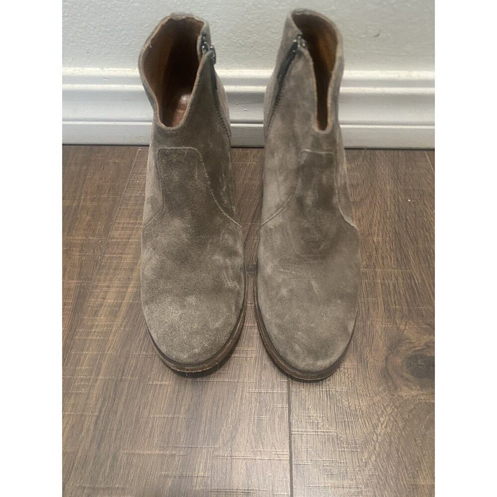 Frye Reina Tan Beige‎ Leather Western Booties Ankle Boots Womens Size 6.5 B